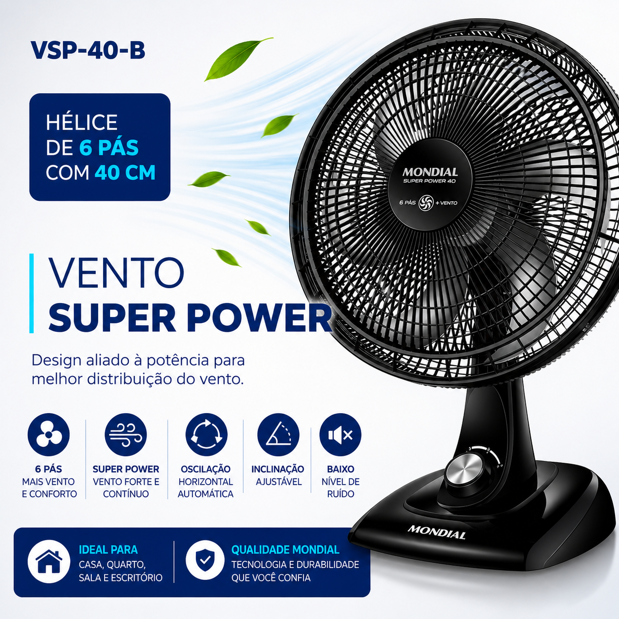 💨 Ventilador Mondial Super Power 40cm (6 pás) 💨