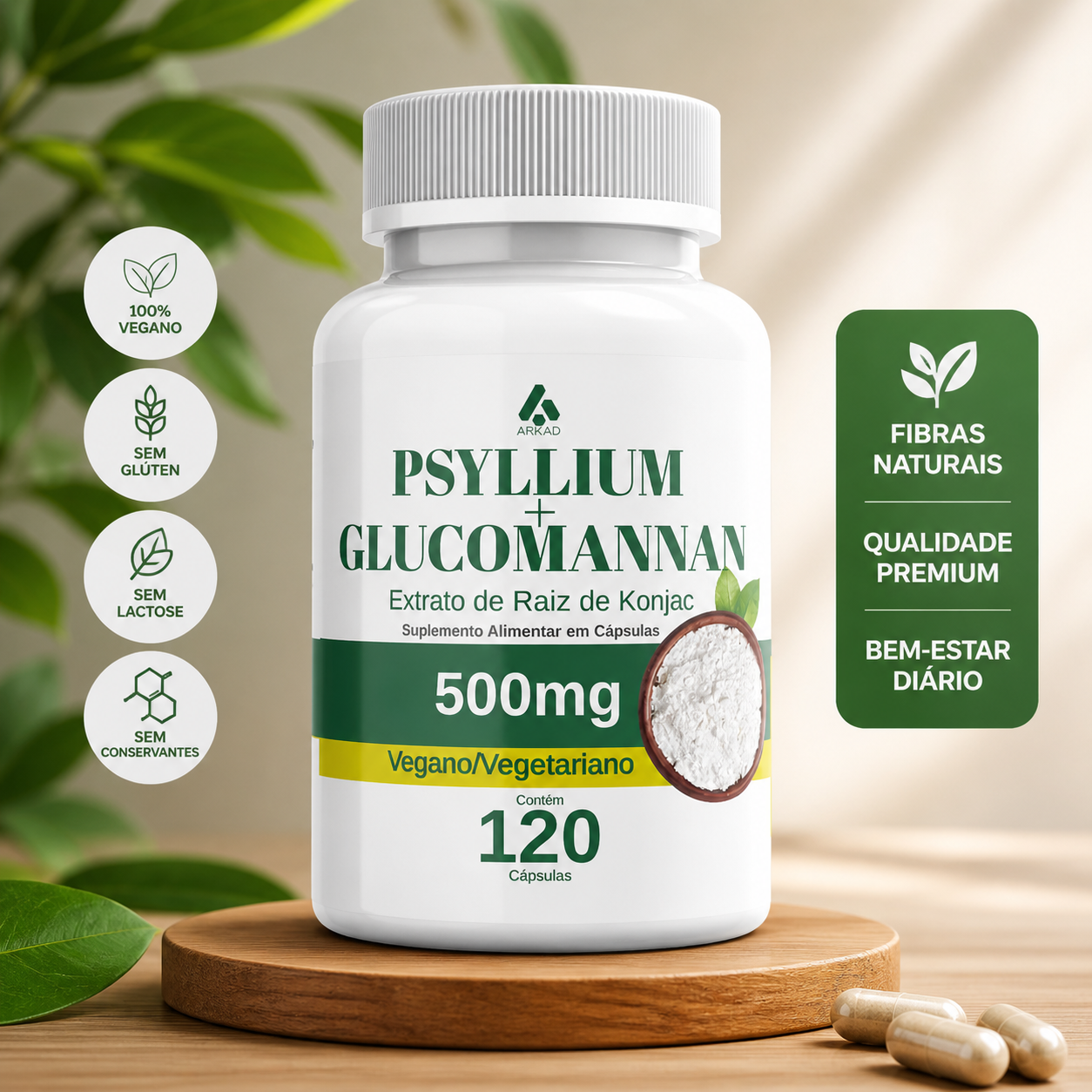 🔥 Glucomannan + Psyllium 500mg 🔥