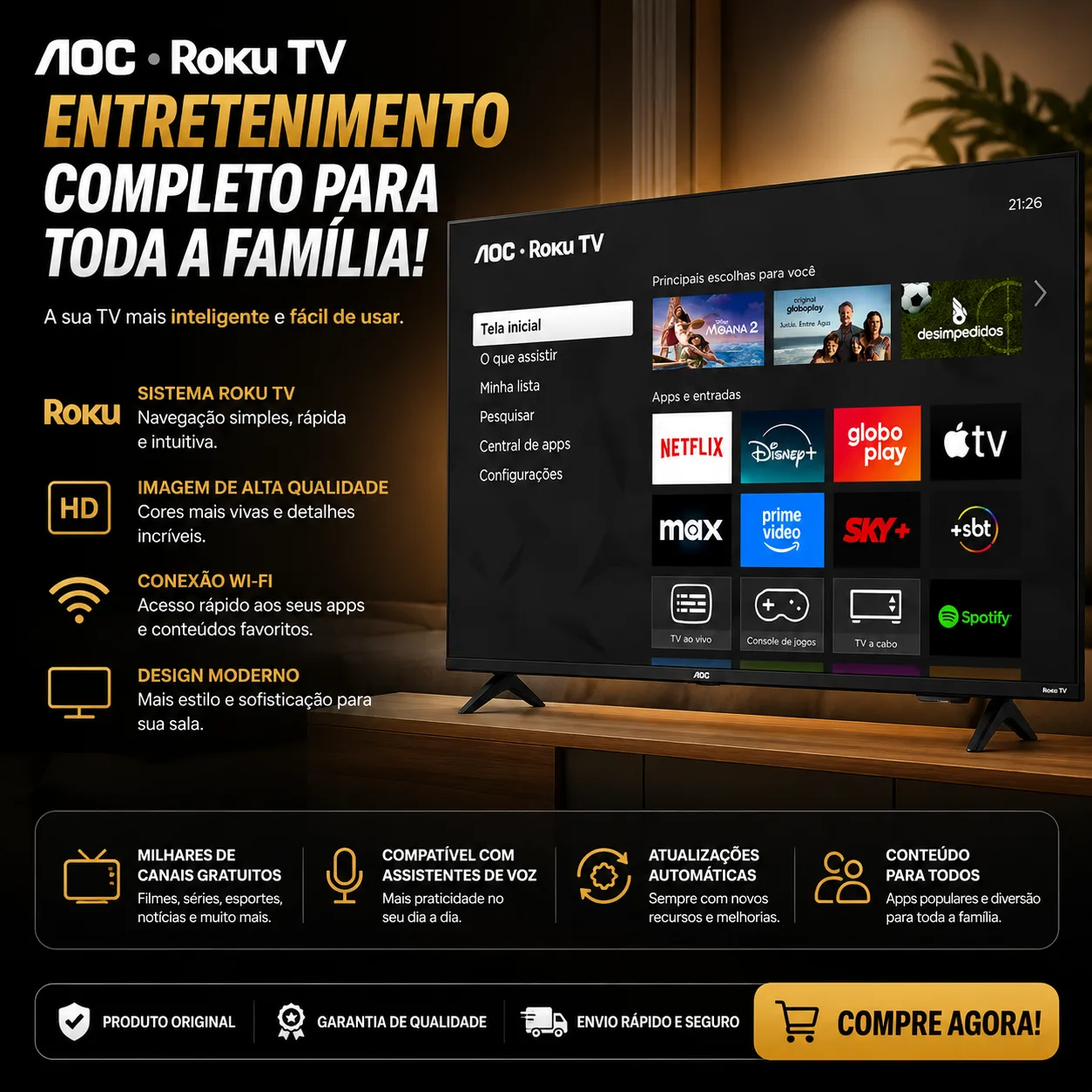 Smart 43 Aoc Roku
