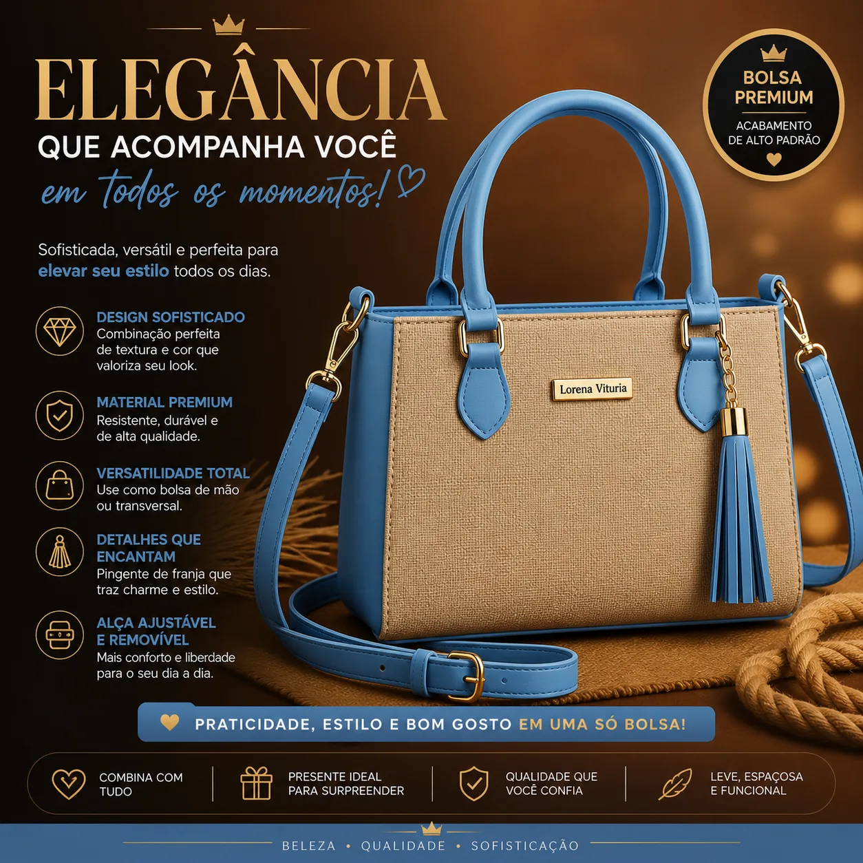 💎 BOLSA PREMIUM — ELEGÂNCIA QUE MUDA SEU NÍVEL